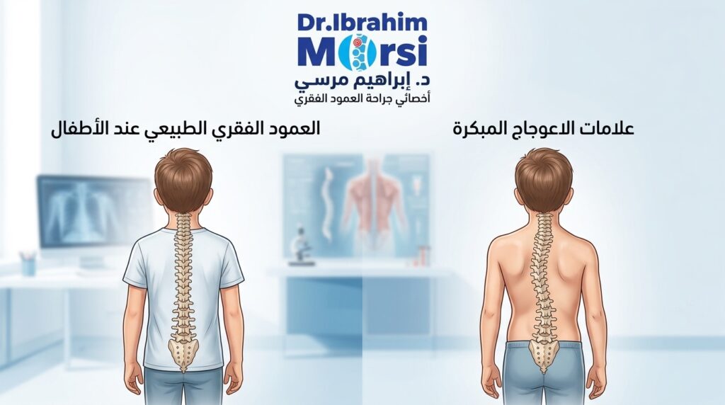 شكل العمود الفقري الطبيعي للأطفال وعلامات الاعوجاج المبكرة